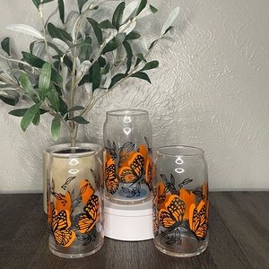 Butterfly glass cups